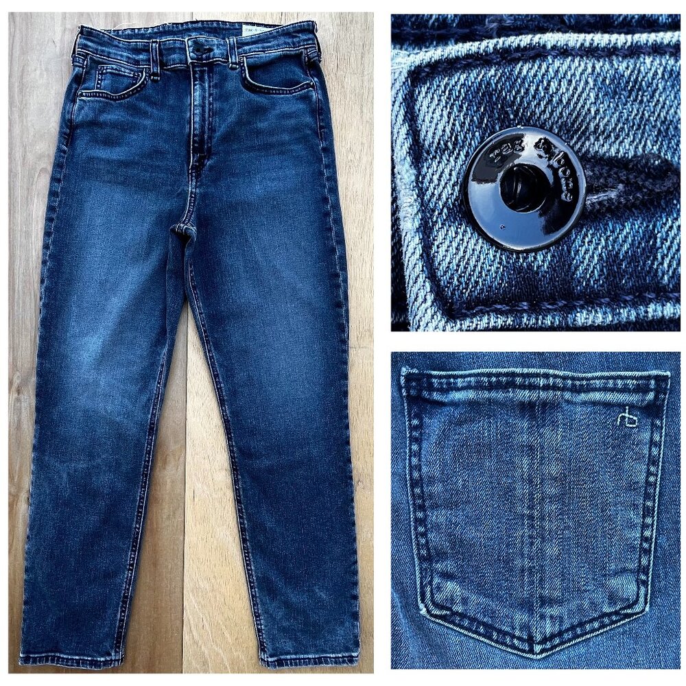 RAG & BONE NINA HIGH RISE ANKLE CIGARETTE JEANS WOMEN’S sz 27 Dark Blue